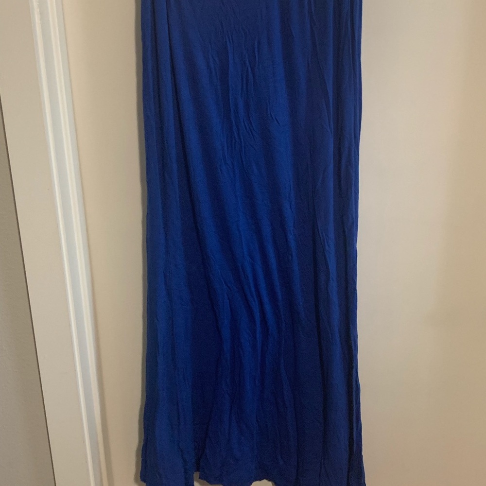 Blue Maxi Skirt with Slit